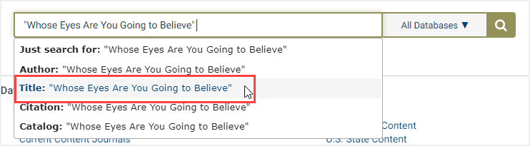screenshot of title search drop-down in one-box search in HeinOnline