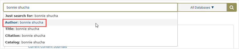 one-box search for author name