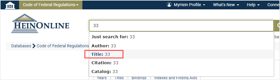 image of one-box search in the CFR