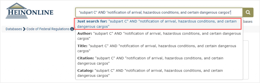 one-box search within the CFR