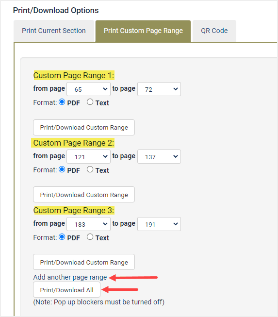 image of custom page range in HeinOnline