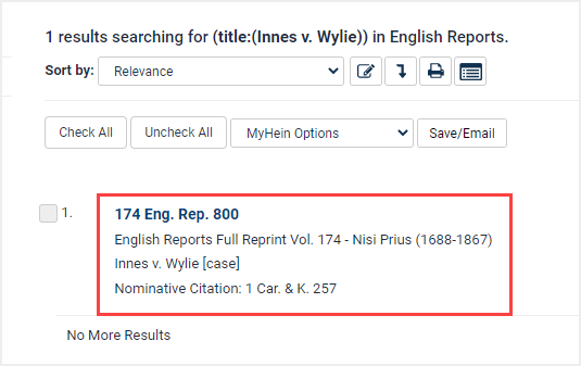 search result using case locator tool in English Reports