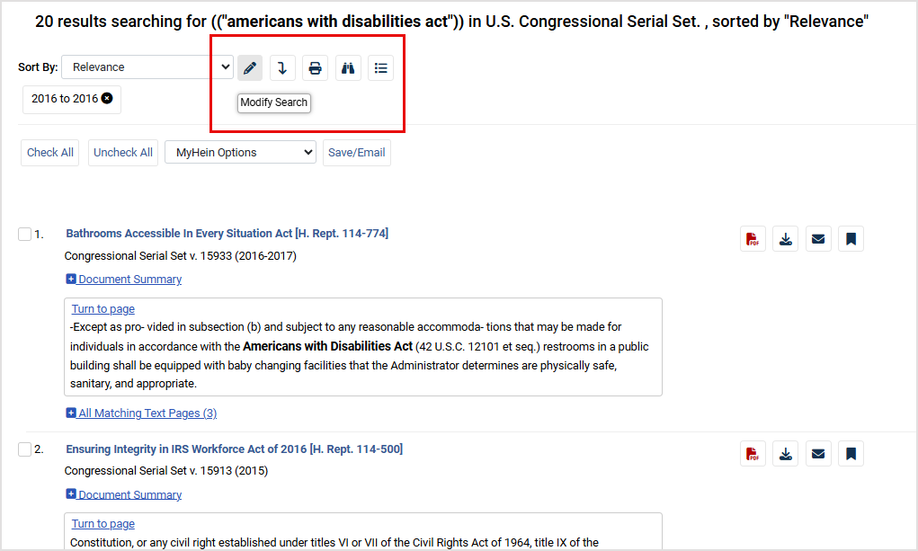 search results in the U.S. Congressional Serial Set
