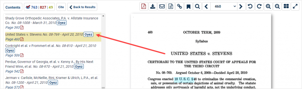 link to audio recordings in U.S. Supreme Court Library