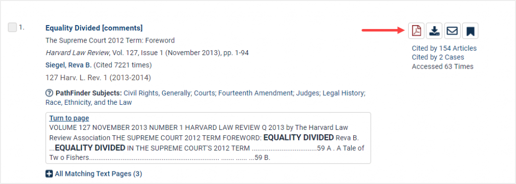 image of how to print or download a document in HeinOnline