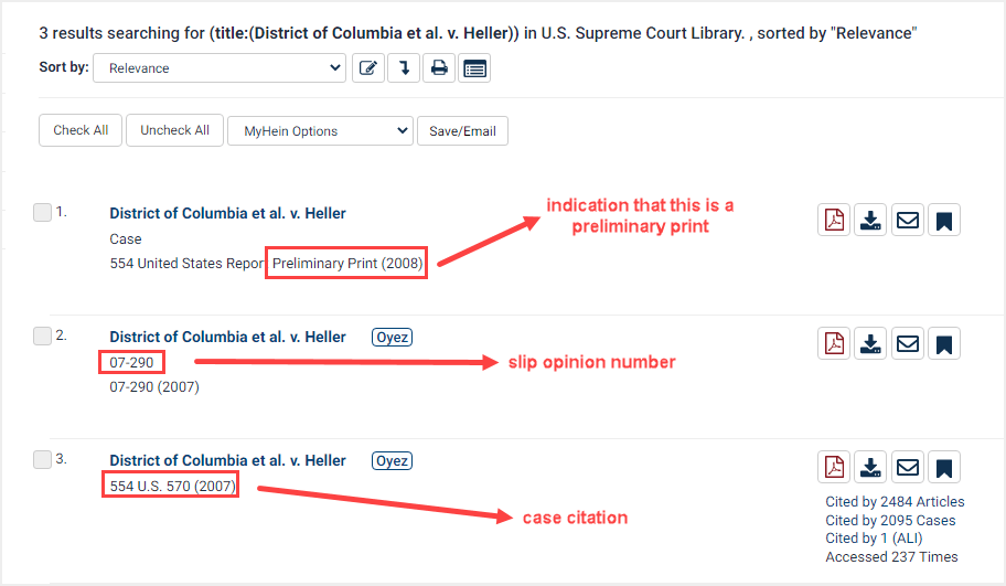 How do I locate a U.S. Supreme Court Slip Opinion by case name or