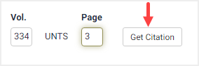 screenshot of get citation feature