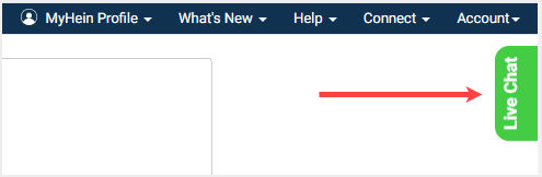 Live Chat option in HeinOnline