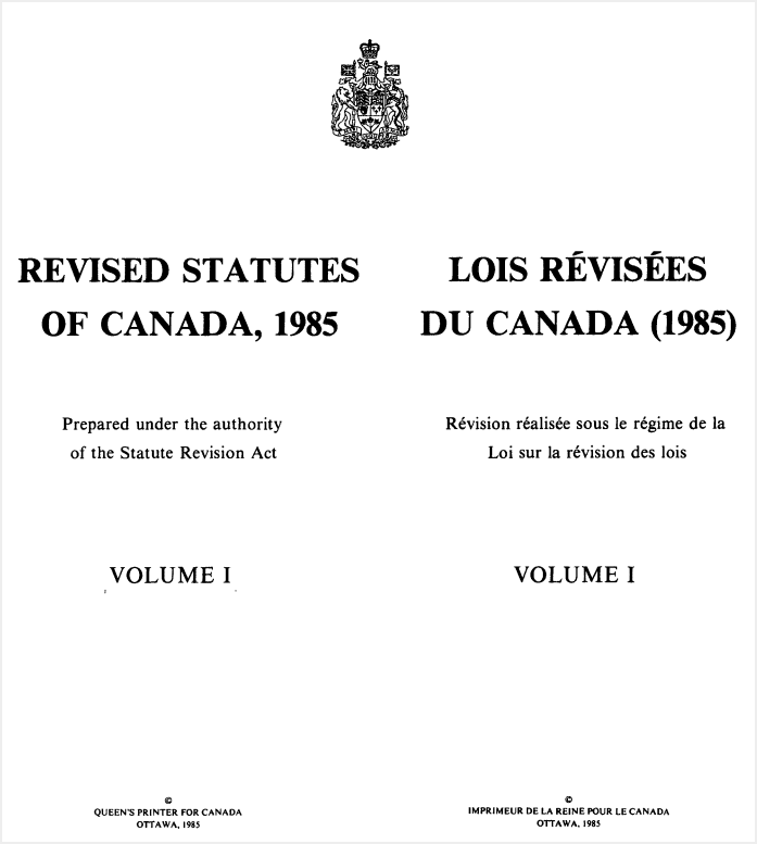 image of Revised Statutes of Canada in HeinOnline