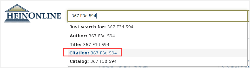 image of using citation option in one-box search