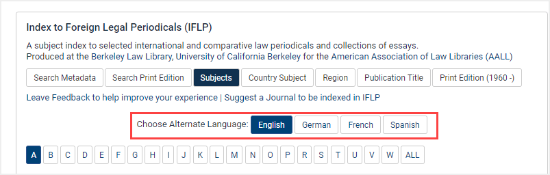 language listing in IFLP