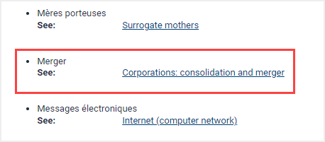 example of hyperlinked subject in IFLP