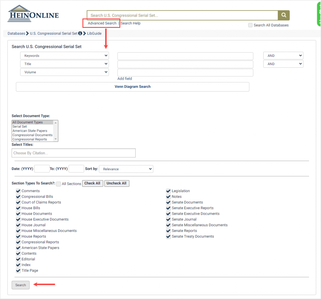 u.s. congressional serial set advanced search
