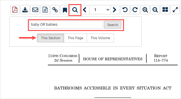 searching within a document example