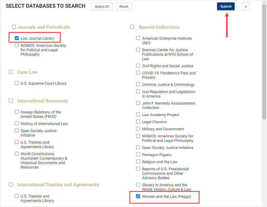 Database selector tool