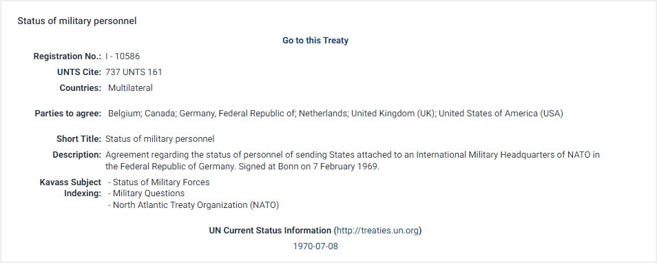screenshot of treaty summary