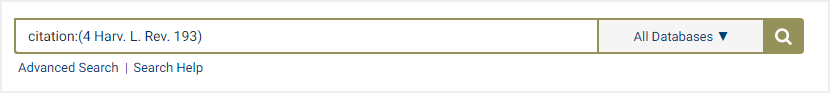 screenshot of citation search with syntax