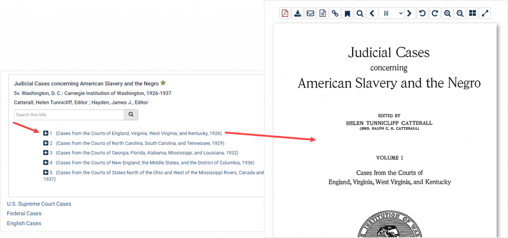 screenshot of Judicial Cases Concerning American Slavery and the Negro
