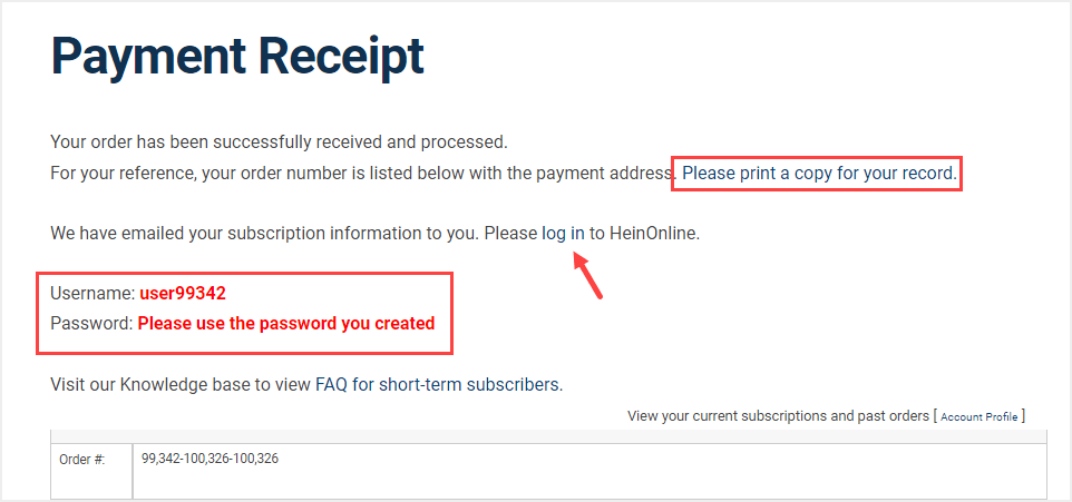 screenshot of payment receipt