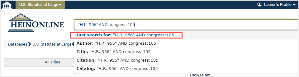 image of searching for a congress/session number in U.S. Statutes at Large