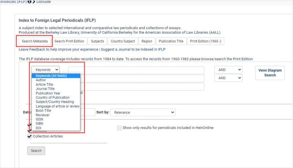 image of someone searching IFLP Metadata
