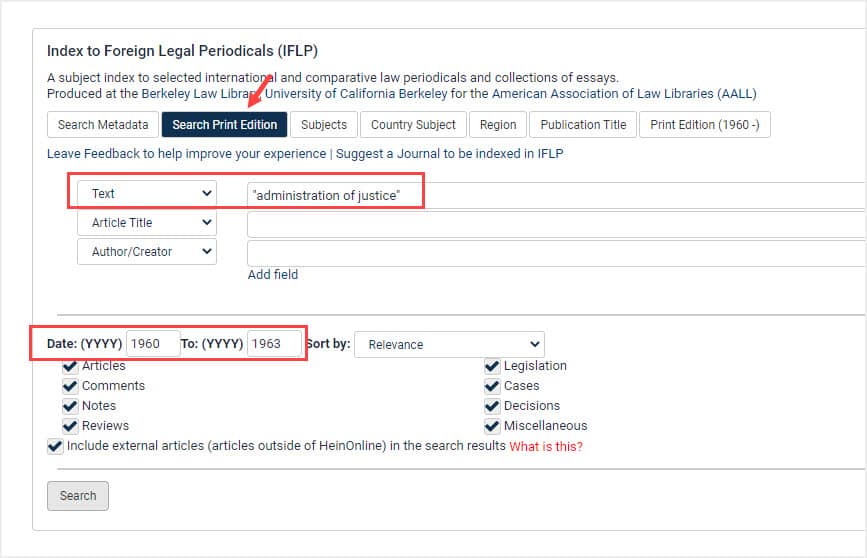 image of where to search the print edition of IFLP
