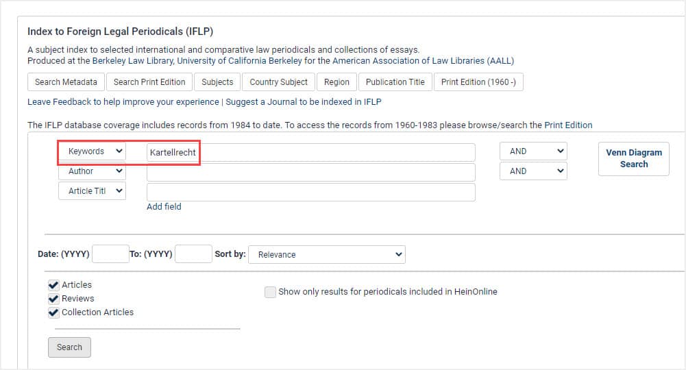 image of IFLP search in HeinOnline