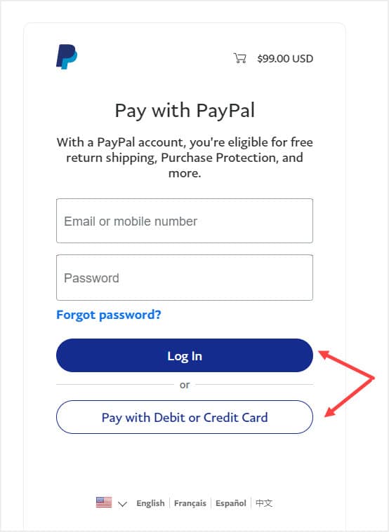 image of sign in for paypal