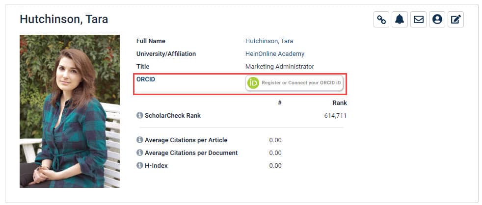 image of where to register your ORCID iD