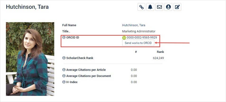 image of an author profile linked with ORCID