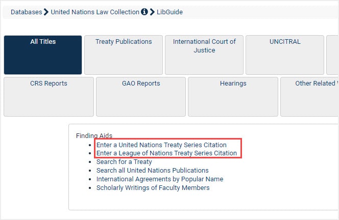 image of Finding aids in the United Nations Law Collection
