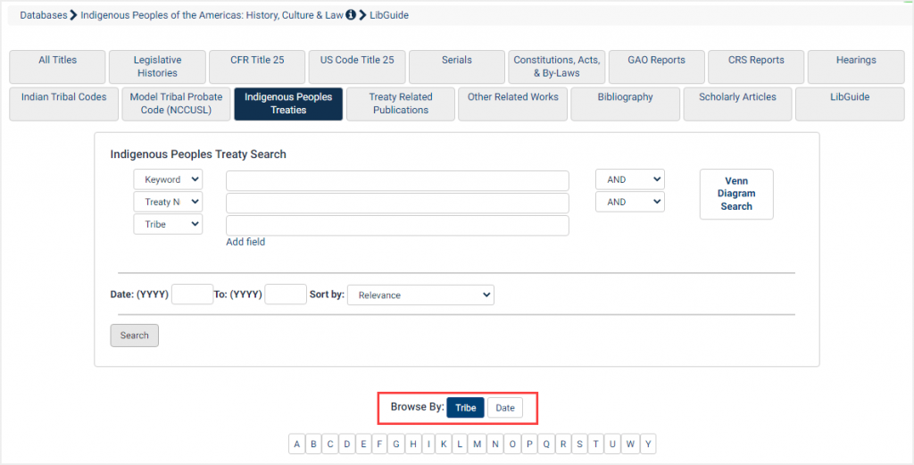 screenshot of Indigenous Peoples Treaties subcollection