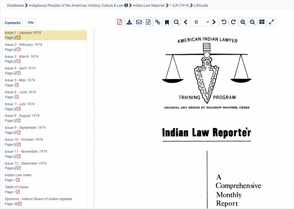 screenshot of Indian Law Reporter