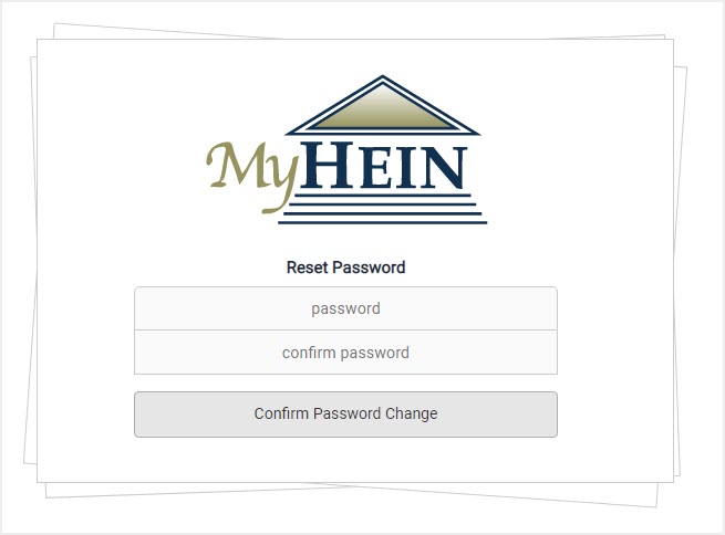 reset password page