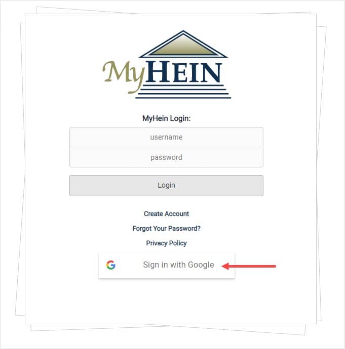 image of google sign in with MyHein