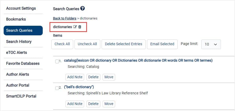 image of a folder in MyHein Search Queries
