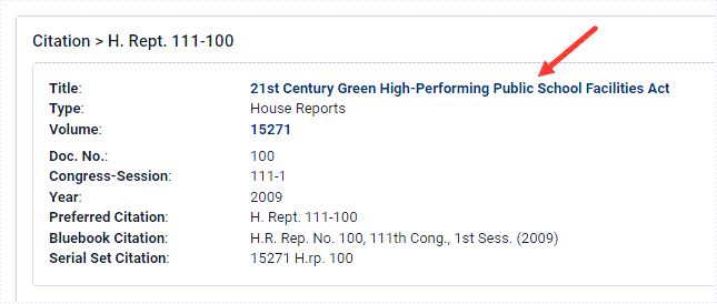 image of document listing in Serial Set