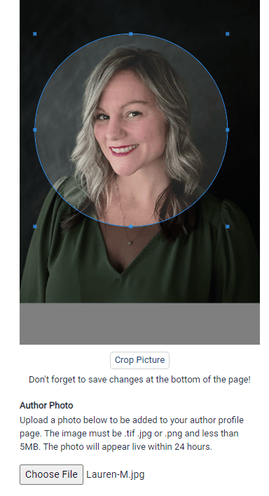 image of cropping an author's profile